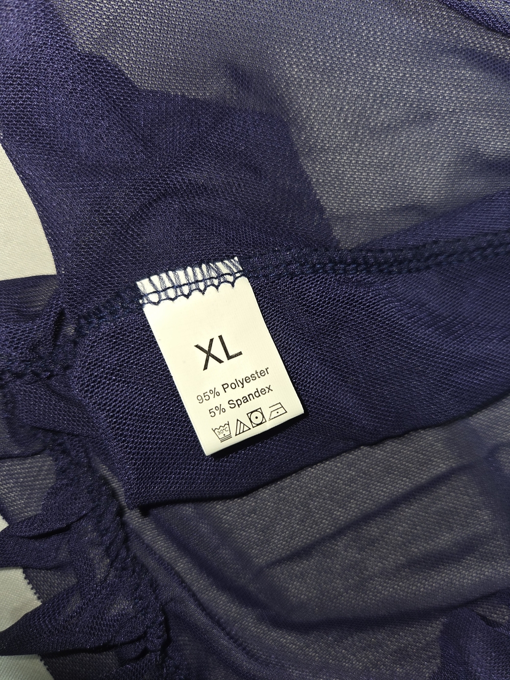 Lace-Trim Navy Chemise with Matching Lace Thong - Women's Intimates - Picture 2 of 2